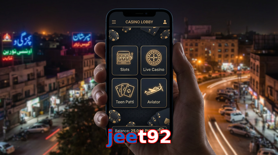 Main screen of Jeet92 app page for PK players