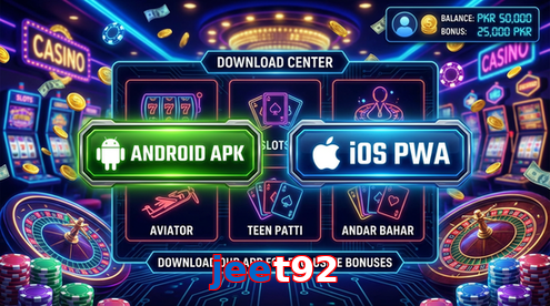 Main screen of Jeet92 download page for PK players