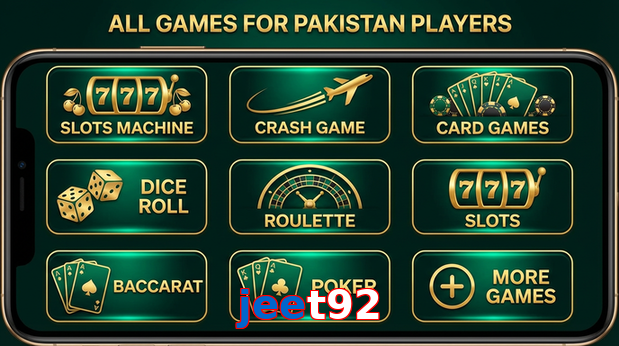 Main screen of Jeet92 games page for PK players